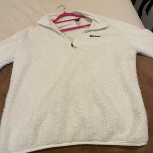 Patagonia White Fleece Quarter Zip Jacket